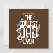 Personaliseer Modern De Coolste Papa Ooit Kaart (Voorkant)