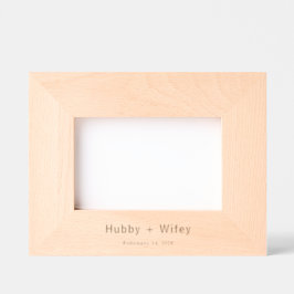 Personaliseer | Modern Eenvoudige Hubby & Wifey Hu Gegraveerde Lijstjes