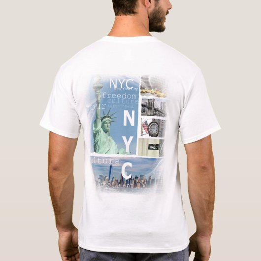 Personaliseer Modern Elegant New York City Manhatt T-shirt (Achterkant)