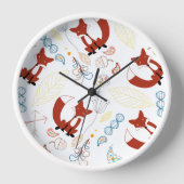 Personaliseer Modern Fox Woodland Pattern (Voorkant)