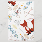 Personaliseer Modern Fox Woodland Pattern Briefpapier (Voorkant)
