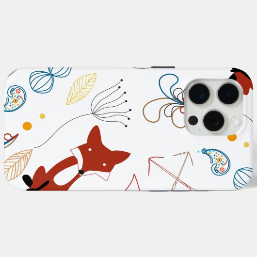 Personaliseer Modern Fox Woodland Pattern Case-Mate iPhone Case (Achterkant (horizontaal))