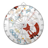 Personaliseer Modern Fox Woodland Pattern Dartbord (Voorkant)