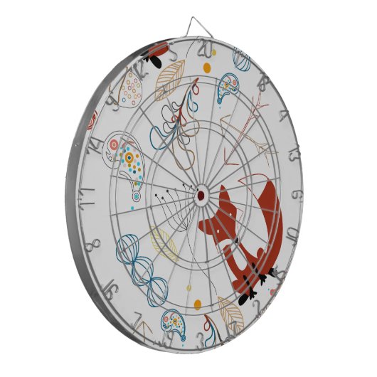 Personaliseer Modern Fox Woodland Pattern Dartbord (Voorkant Links)