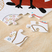 Personaliseer Modern Fox Woodland Pattern Legpuzzel (Zijkant)