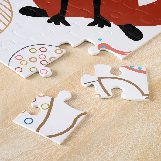 Personaliseer Modern Fox Woodland Pattern Legpuzzel (Zijkant)