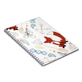 Personaliseer Modern Fox Woodland Pattern Notitieboek (Rechterzijde)