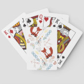 Personaliseer Modern Fox Woodland Pattern Pokerkaarten (Achterkant)