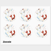 Personaliseer Modern Fox Woodland Pattern Ronde Sticker (Vel)