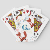 Personaliseer Modern Fox Woodland Pattern Speelkaarten (Achterkant)