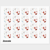 Personaliseer Modern Fox Woodland Pattern Vierkante Sticker (Vel)