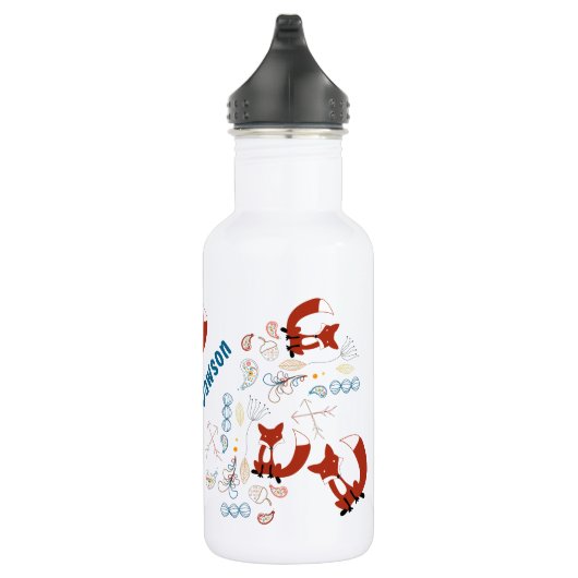 Personaliseer Modern Fox Woodland Pattern Waterfles (Rechts)