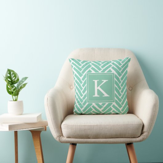 Personaliseer Modern Herringbone Pattern Pillow Kussen (Stoel)