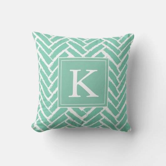 Personaliseer Modern Herringbone Pattern Pillow Kussen (Voorkant)
