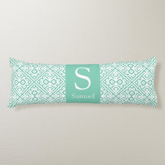 Personaliseer Modern Monogram Marokkaanse Latcan Lichaamskussen (Voorkant)