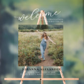 Personaliseer Modern Photo Afstuderen Welkom Acryl Bord (Neutraal)