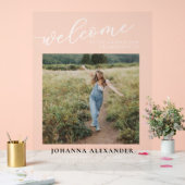 Personaliseer Modern Photo Afstuderen Welkom Acryl Bord (Huwelijk)