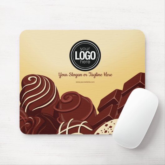 Personaliseer moderne chocolade zakelijke mousepad muismat (Met muis)