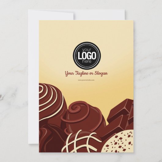 Personaliseer moderne chocoladezaken kaart (Achterkant)