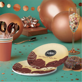 Personaliseer moderne chocoladezaken papieren bordje