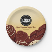 Personaliseer moderne chocoladezaken papieren bordje (Voorkant)