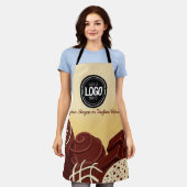 Personaliseer moderne chocoladezaken schort (Gedragen)