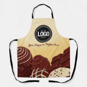 Personaliseer moderne chocoladezaken schort (Voorkant)