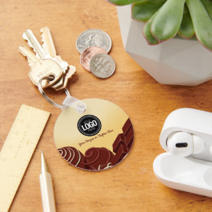 Personaliseer moderne chocoladezaken sleutelhanger