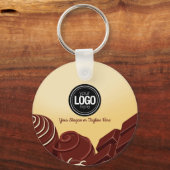 Personaliseer moderne chocoladezaken sleutelhanger (Voorkant)