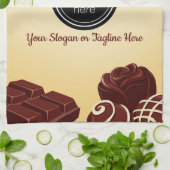 Personaliseer moderne chocoladezaken theedoek (Gevouwen)