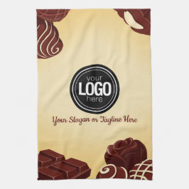 Personaliseer moderne chocoladezaken theedoek