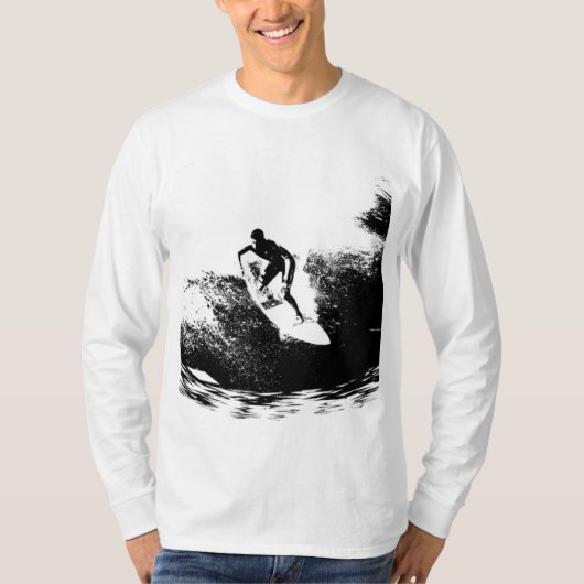 Personaliseer Moderne Elegant Surfer Trendy Sjablo T-shirt (Voorkant)