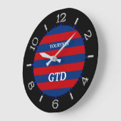 Personaliseer Moderne horizontale strepen met leve Grote Klok (Hoek)