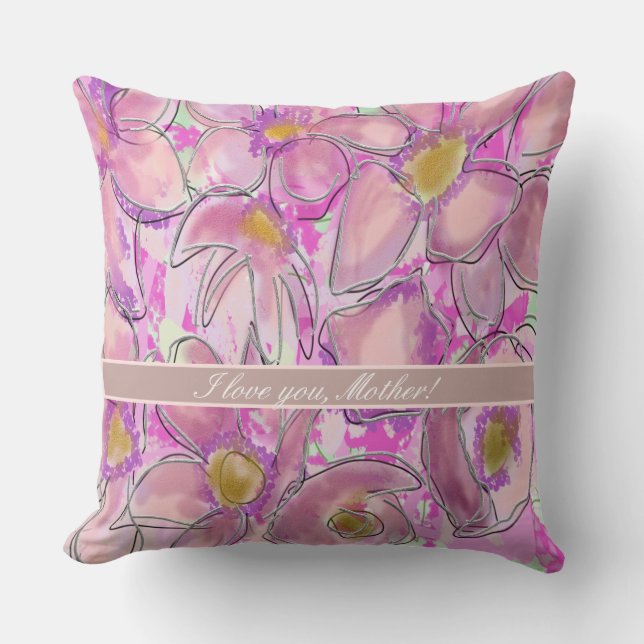 Personaliseer Moderne Mooie Daggedachte van Moeder Kussen (Voorkant)