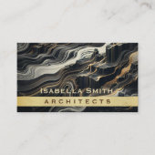 Personaliseer Moderne Zwart Gouden Marmeren Archit Visitekaartje (Voorkant)