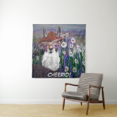 Personaliseer Moeder Llama in een veld met madelie Wandkleed (In situ)