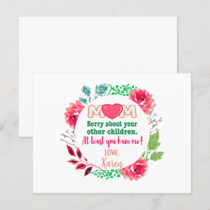 Personaliseer Moeder Sorry Voor Je Andere Kinderen Briefkaart