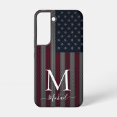 Personaliseer Monogram Amerikaanse vlag Metallic M Samsung Galaxy Hoesje (Achterkant)