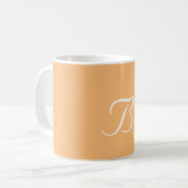 Personaliseer Monogram B Cool Peach Koffiemok (Voorkant links)