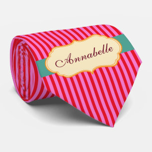 Personaliseer Monogram Blauwgroen Snoep Stripes Pa Stropdas