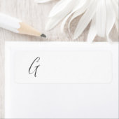 Personaliseer Monogram G Retouradreslabel Etiket (Insitu)