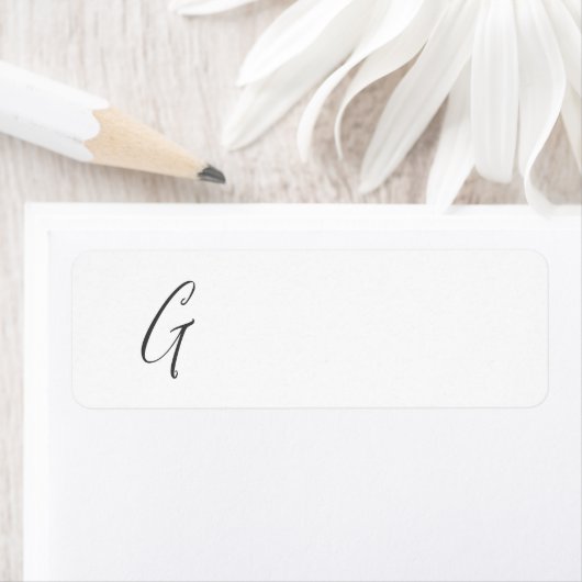 Personaliseer Monogram G Retouradreslabel Etiket (Insitu)