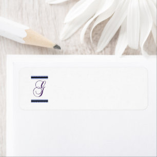 Personaliseer Monogram G Retouradreslabel Etiket