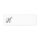 Personaliseer Monogram H Retouradreslabel Etiket (Voorkant)
