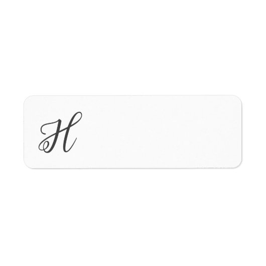 Personaliseer Monogram H Retouradreslabel Etiket (Voorkant)