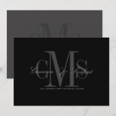 Personaliseer Monogram Huwelijksuitnodigingen Kaart (Voorkant / Achterkant)