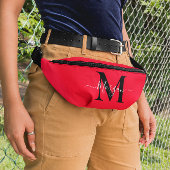 Personaliseer Monogram Initiaal Naam Bright Red Heuptasje