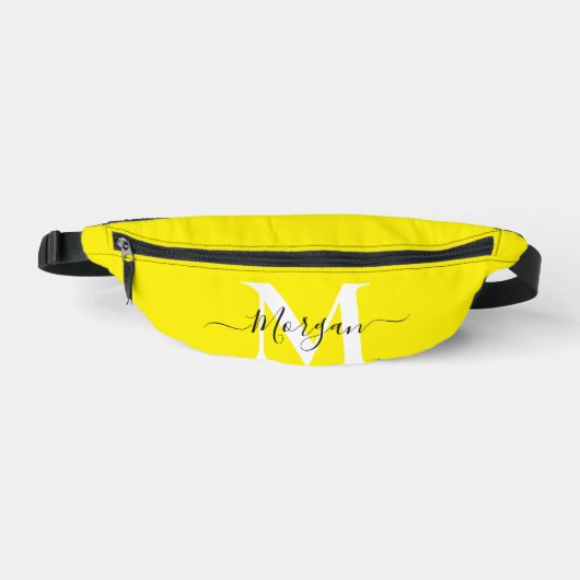 Personaliseer Monogram Initiaal Naam Bright Yellow Heuptasje (Voorkant)