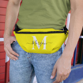 Personaliseer Monogram Initiaal Naam Bright Yellow Heuptasje