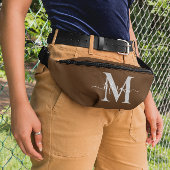 Personaliseer Monogram Initiaal Naam Bruin Heuptasje